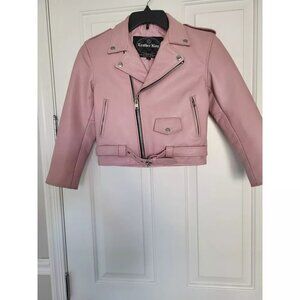 Fantastic Shaf Leather King Blush Pink Leather Jacket - Girls L